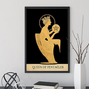 Queen of Pentacles- Tarot Card Print From the Green Menagerie Tarot