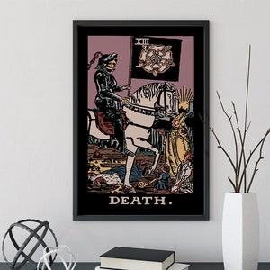 Death - Tarot Card Print - Poster The Death Card aux couleurs plus foncées, pas de cadre