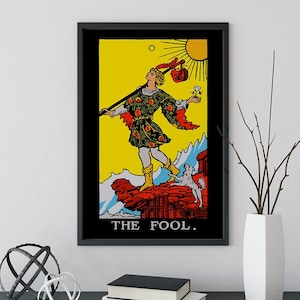 The Fool- Tarot Card Print - The Fool Card Bright Colorway Poster, No Frame