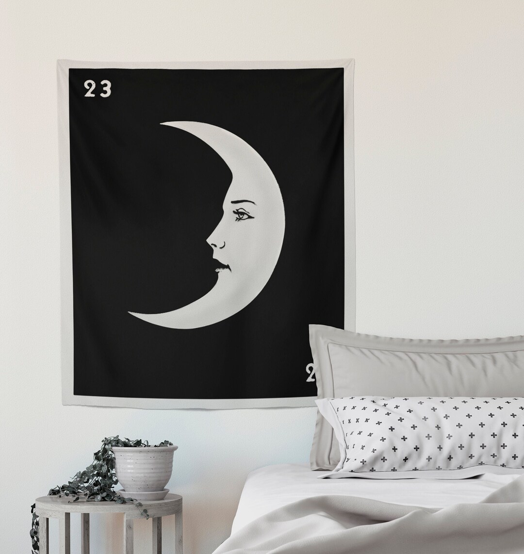 La Luna Card Moon Black Tapestry Etsy Canada