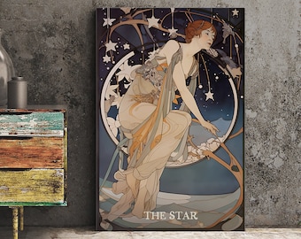 The Star - Tarot Card Print - The Star Poster, No Frame