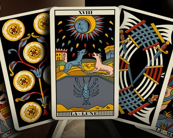 Jeu de tarot de Marseille la nuit