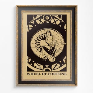 Art Nouveau Wheel Of Fortune - Tarot Card Print - Tarot Card The Wheel Of Fortune Card Poster, No Frame