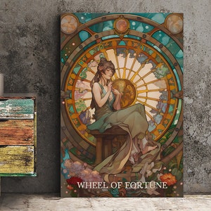 Wheel Of Fortune - Tarot Card Print - Tarot Card The Wheel Of Fortune Card Poster, No Frame