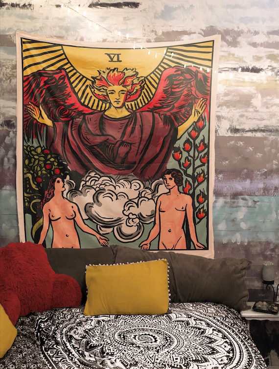 The Lovers Tarot Card Tapestry The Lovers Tapestry Tarot