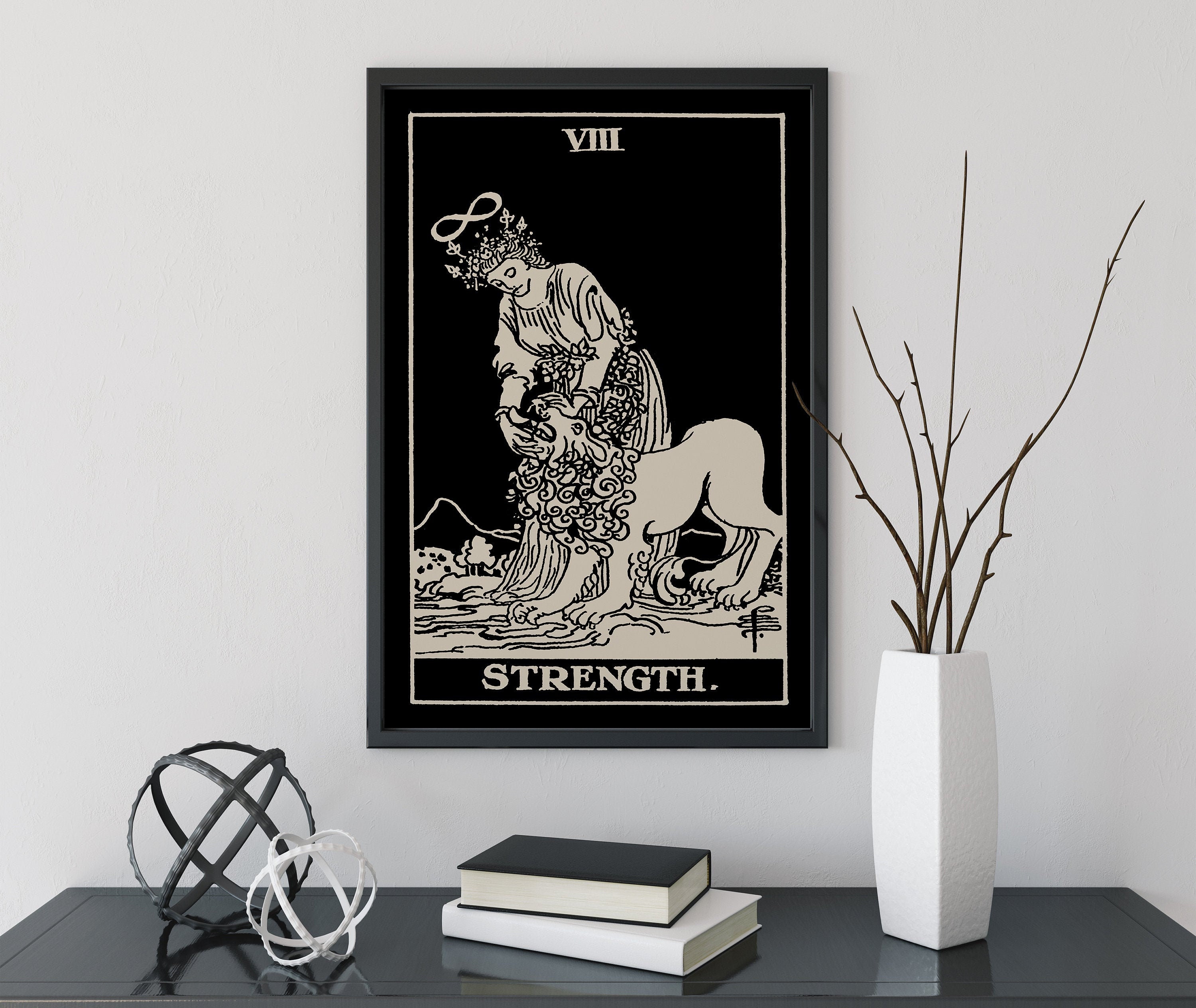 強さのタロットカードプリント – 女性とライオンのアート - Etsy 日本