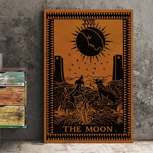 The Moon - Tarot Card Print - The Moon Terracotta Poster, No Frame