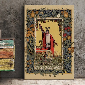 O Mágico - Impressão de Cartas de Tarô - Cartaz do Mágico, Cartaz de Tarô, Arte de Tarô, Arte de Parede de Tarô, Presente de Tarô, Arcanos Maiores