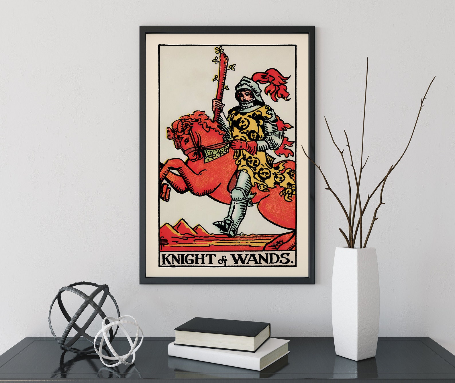 Knight of Wands Tarot Card Print The Knight of Wands Card | Etsy
