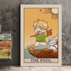 The Fool - Tarot Card Print - The Fool Card Chibi Anime Kawai Poster, No Frame