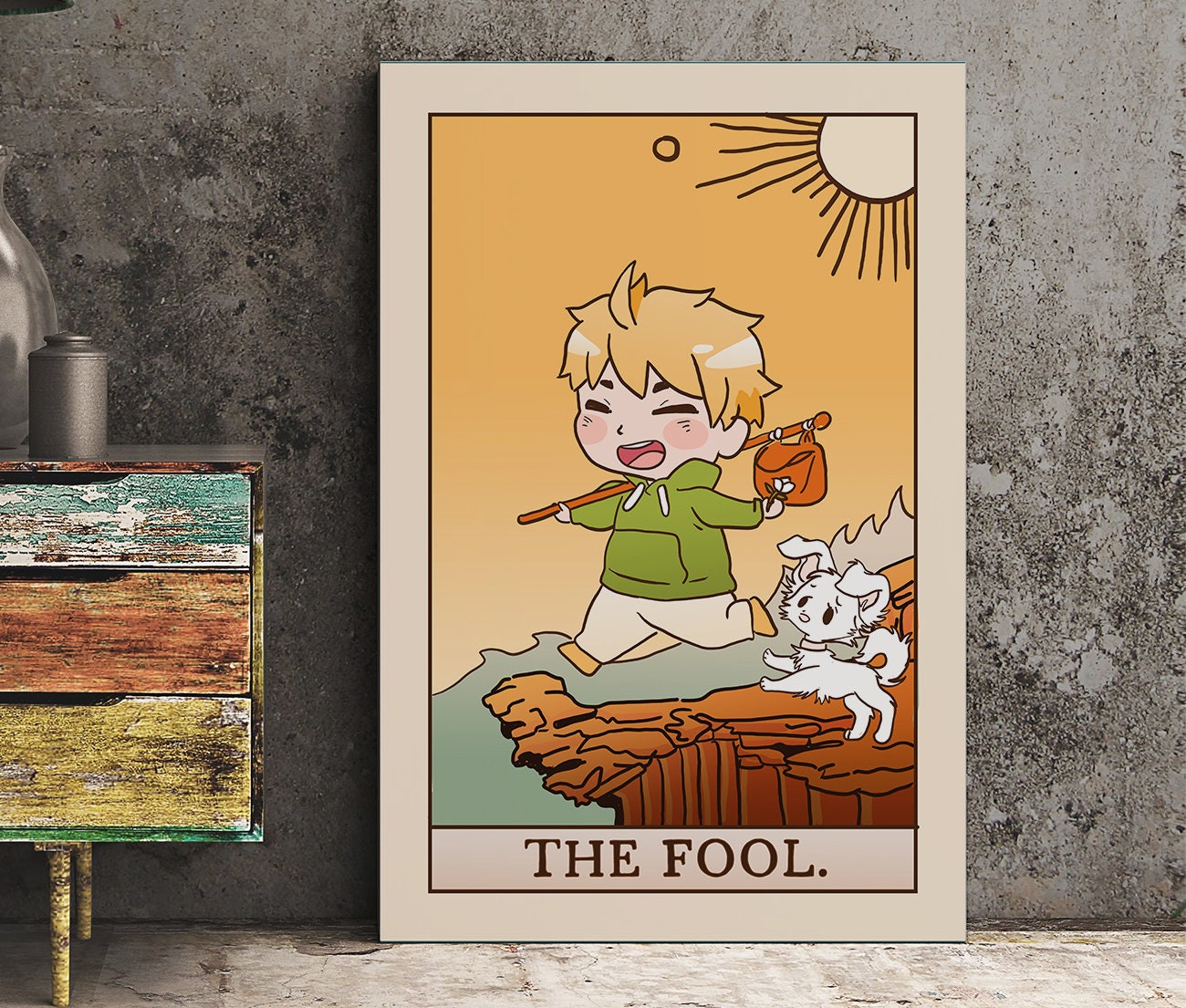 The Fool - Tarot Card Print - the Fool Card Chibi Anime Kawai