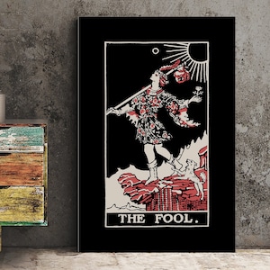 The Fool - Tarot Card Three Color Print - The Fool Card 3 Color Poster, No Frame