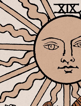 PopGrip Adesivo Con Illustrazione Del Sole Dei Tarocchi – Stile Vintage, Perfetto Per Amanti Dell'estate E Della Magia