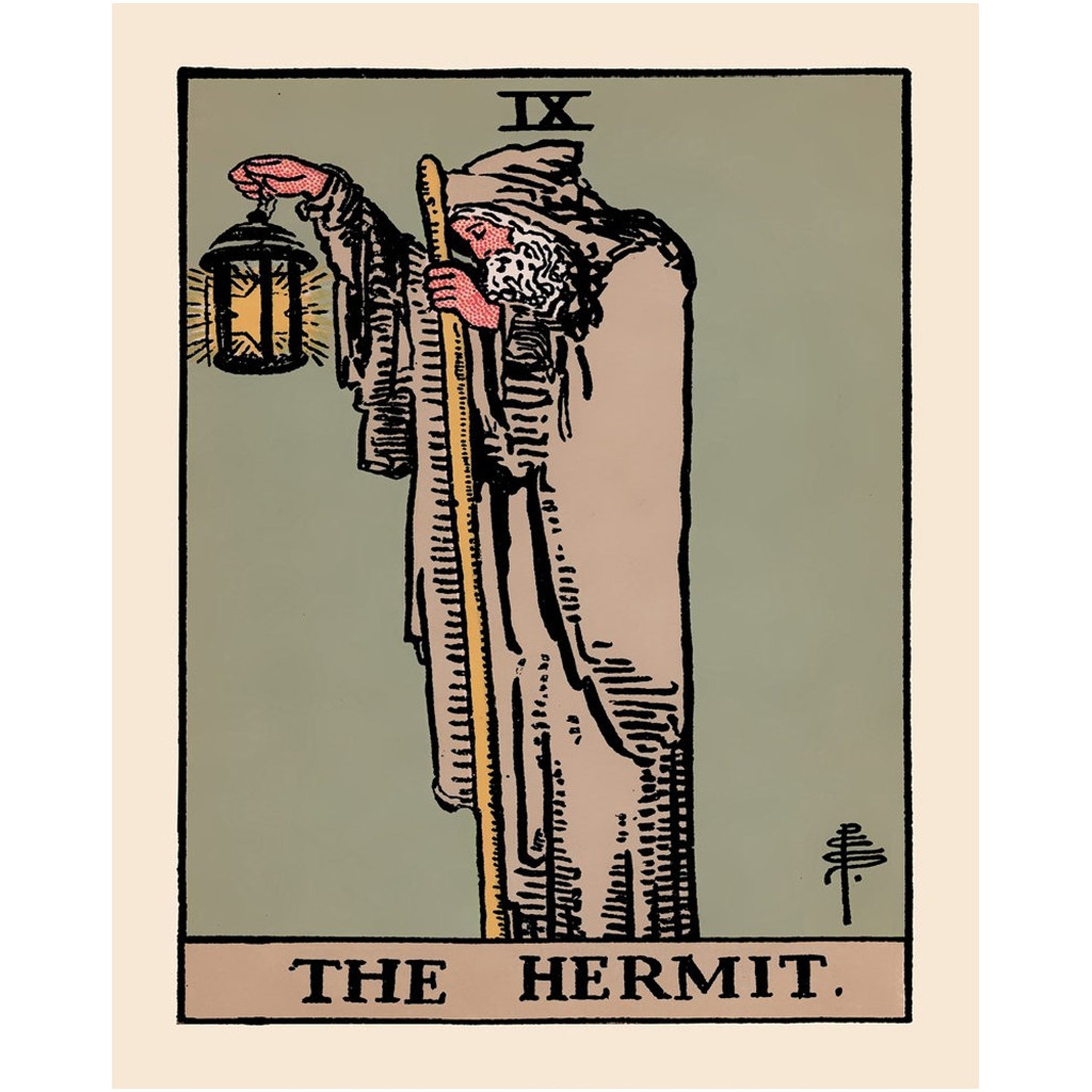 The Hermit Tarot Card Print The Hermit Card Poster No | Etsy