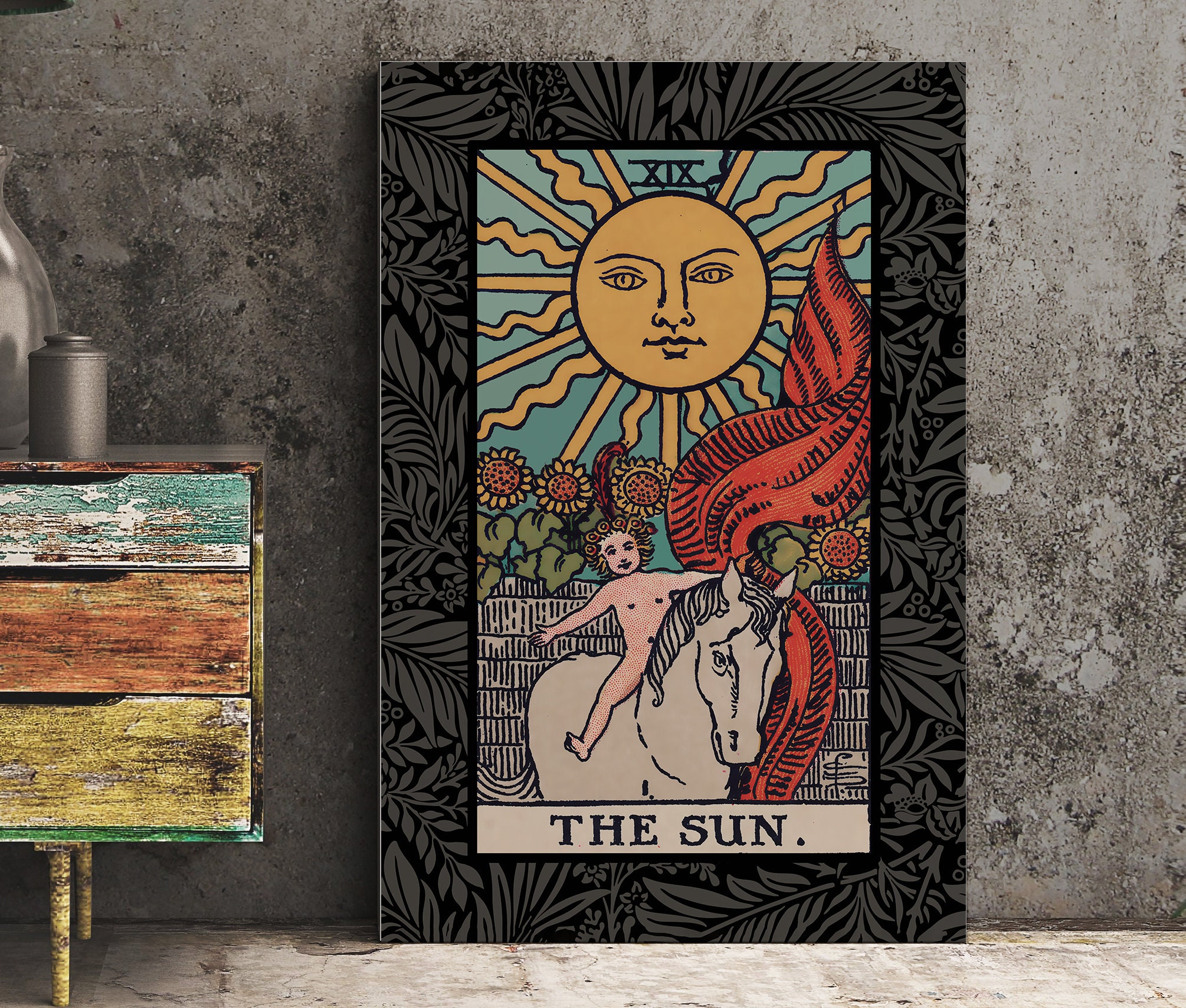 Die Sonne Tarot Karte Druck die Sonne Karte Poster kein | Etsy