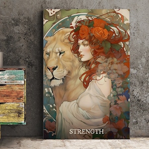 Strength - Tarot Card Print - The Strength Card Poster, No Frame
