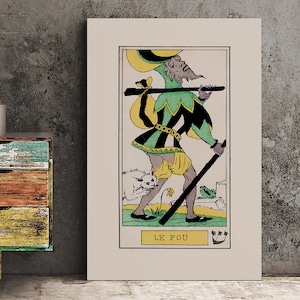 The Fool- French Tarot Card Print - The Fool Card Tarot Poster an Oswald Wirth Print, No Frame
