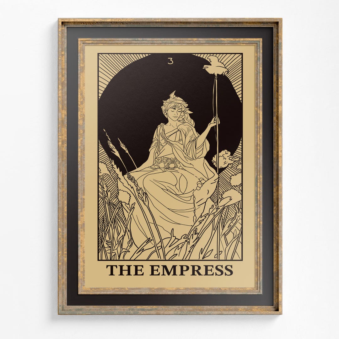 art-nouveau-tarot-card-print-the-empress-poster-etsy