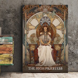 La Suma Sacerdotisa - Impresión de cartas del Tarot - Póster de la carta La Suma Sacerdotisa, sin marco