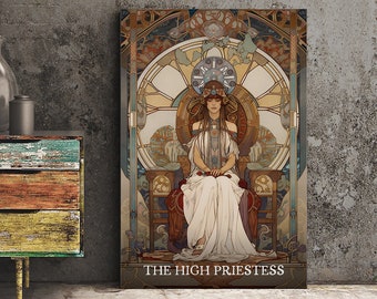 The High Priestess - Tarot Card Print - The High Priestess Card Poster, No Frame