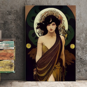 Lilith Occult Goddess Poster, Lilith Print in the style of Mucha, No Frame