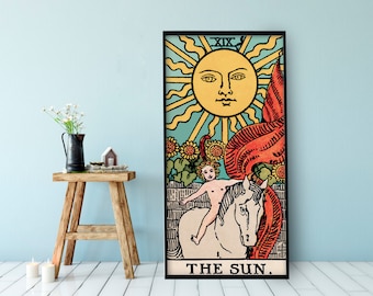 The Sun Tarot Card Art Print - Vintage Style