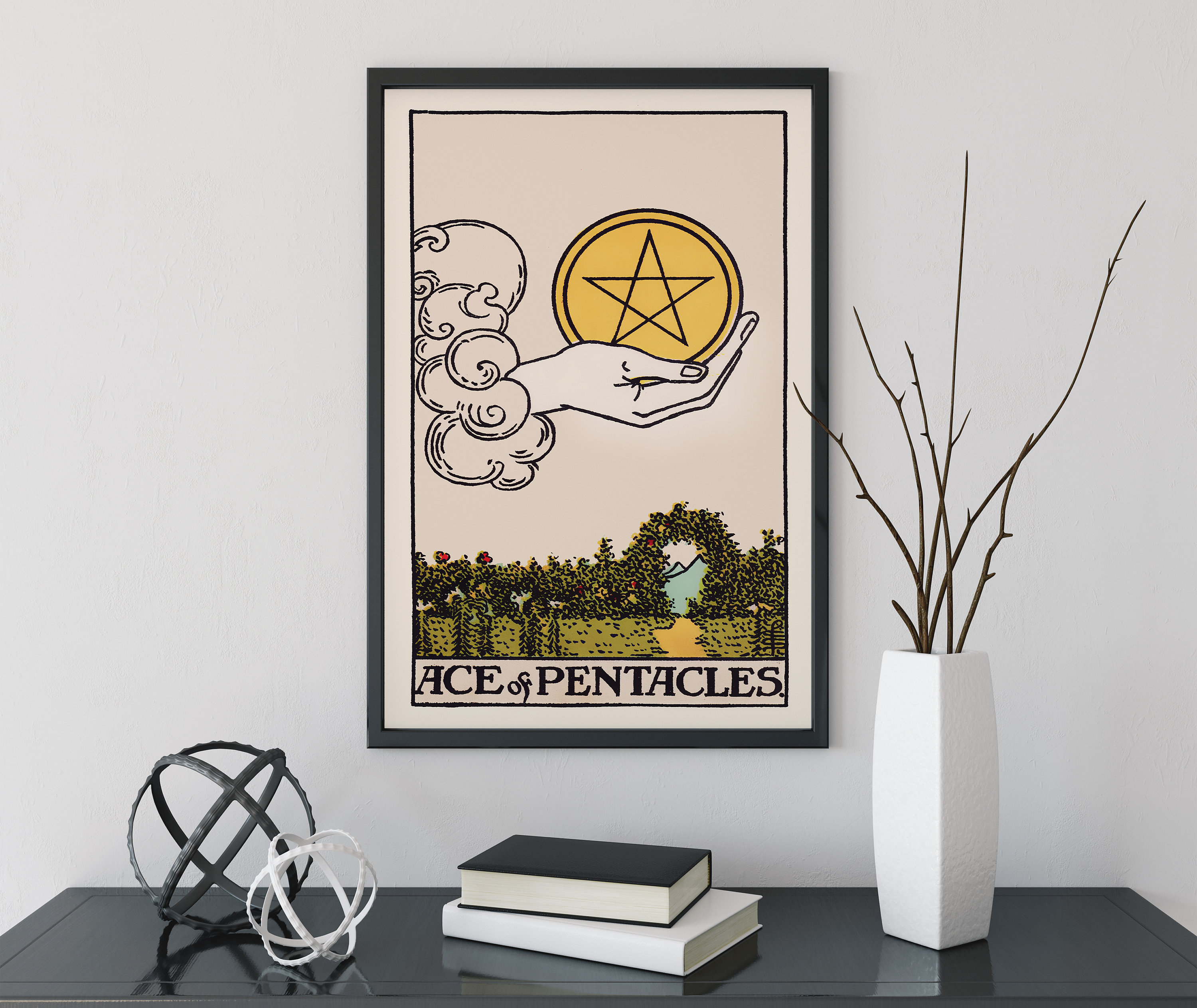 Ace of Pentacles Tarot Card Art Print – Rider Waite - Etsy