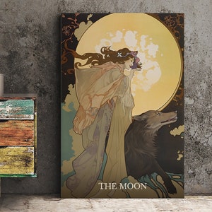 The Moon - Tarot Card Print - The Moon Poster, No Frame
