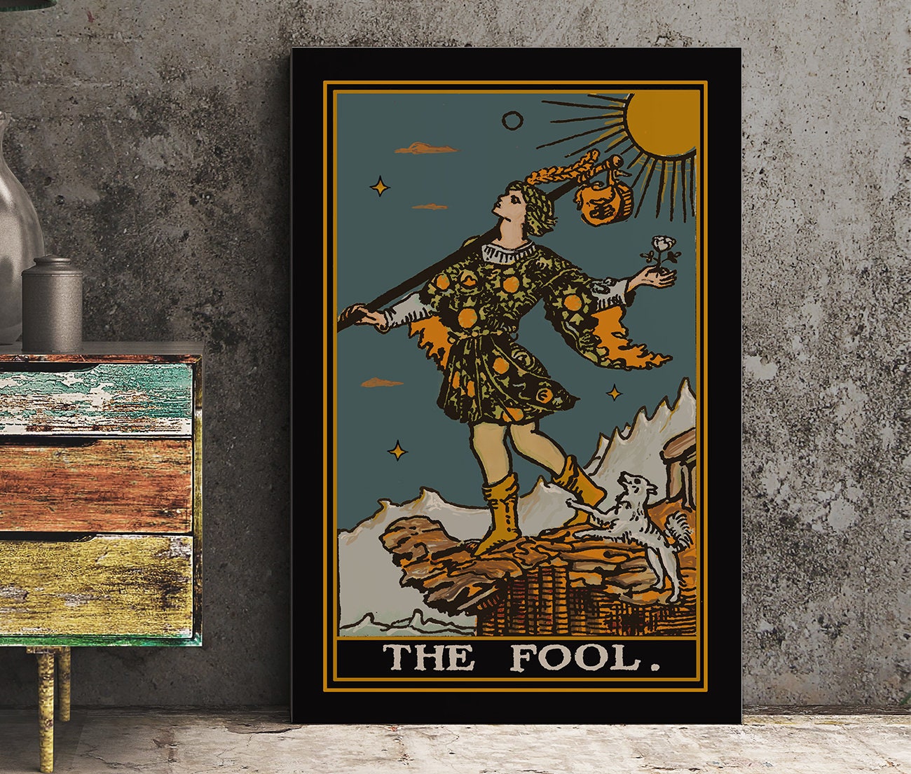 The Fool - Tarot Card Print - the Fool Card Poster Unique Colors