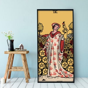The 9 of Pentacles Tarot Card Poster - The 9 of Pentacles Tarot Card Print (No Frame)