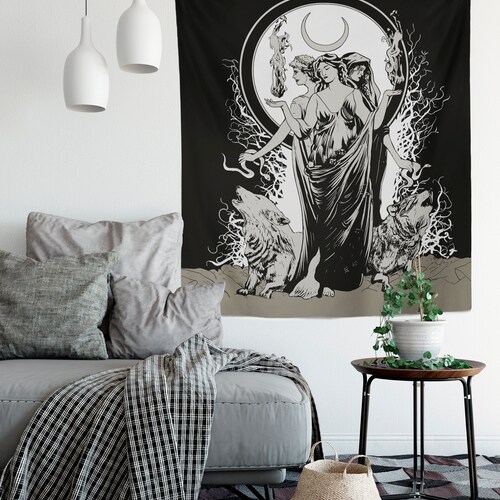 For Living Room Starry Night Witchy Tapestry Shein Witchy