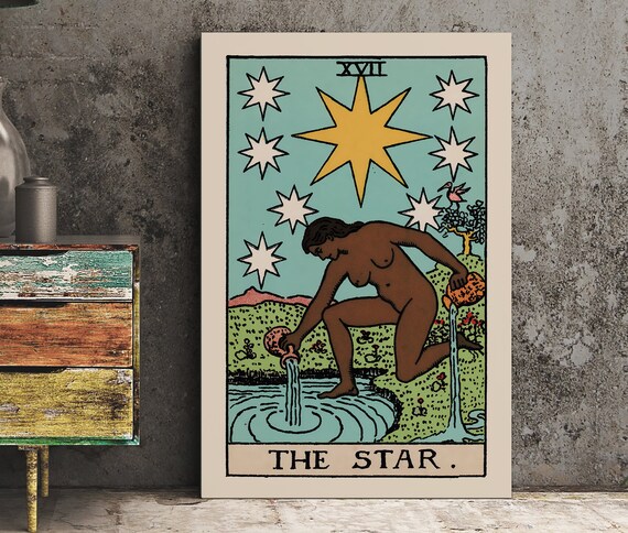 The Star Tarot Card Print The Star Black Woman Poster No Etsy