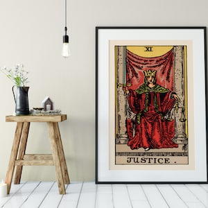 Justice - Tarot Card Print - Tarot Card the Justice Card Poster, No ...