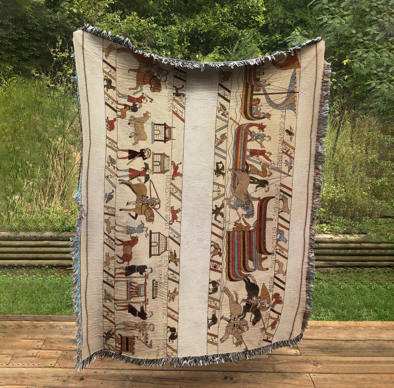 Bayeux Tapestry Woven Blanket - William The Conqueror'S Norman Conquest Of England In 1066 Battle Of Hastings