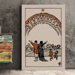 Ten Of Cups- Tarot Card Print - The 10 Of Cups Card Natural Vibe Poster, No Frame