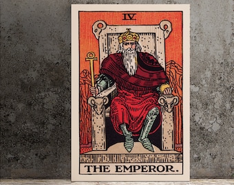 Der Imperator Tarot Kartendruck - Vintage Major Arcana Art