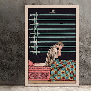 9 of Swords - Tarot Card Print - The 9 of Swords Card Poster, No Frame