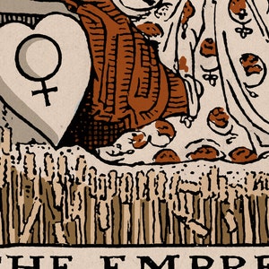 The Empress Tarot Card Print The Empress Card Neutral Vibe Poster Eclectic Tarot, No Frame image 3