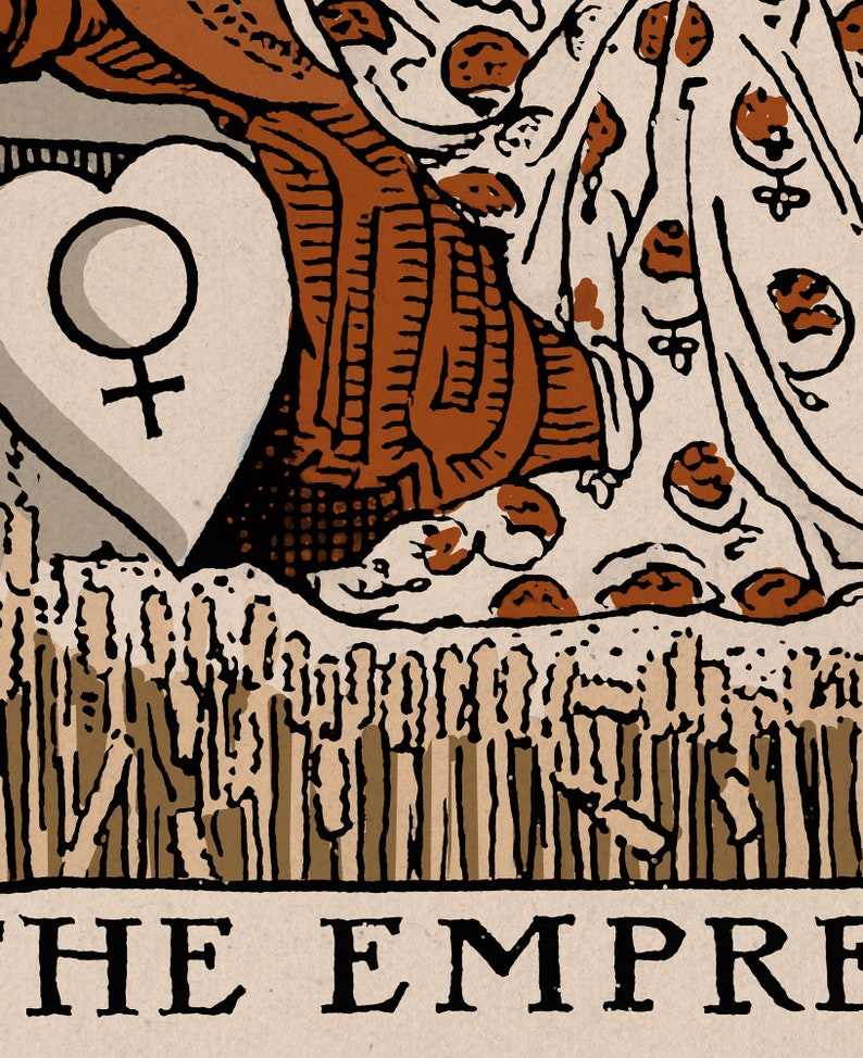 The Empress Tarot Card Print The Empress Card Neutral Vibe Poster Eclectic Tarot, No Frame image 3