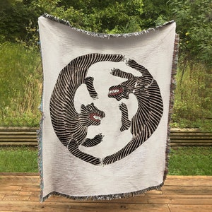 Two Tigers Woven Cotton Blanket - Two Tigers