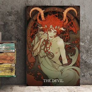 The Devil - Tarot Card Print - Tarot Card The Devil Card Poster, No Frame