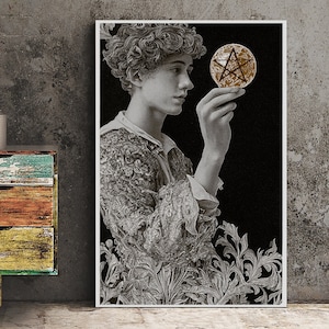 Sota de Oros - Impresión de carta del tarot - Póster de la carta del tarot Sota de Oros, sin marco