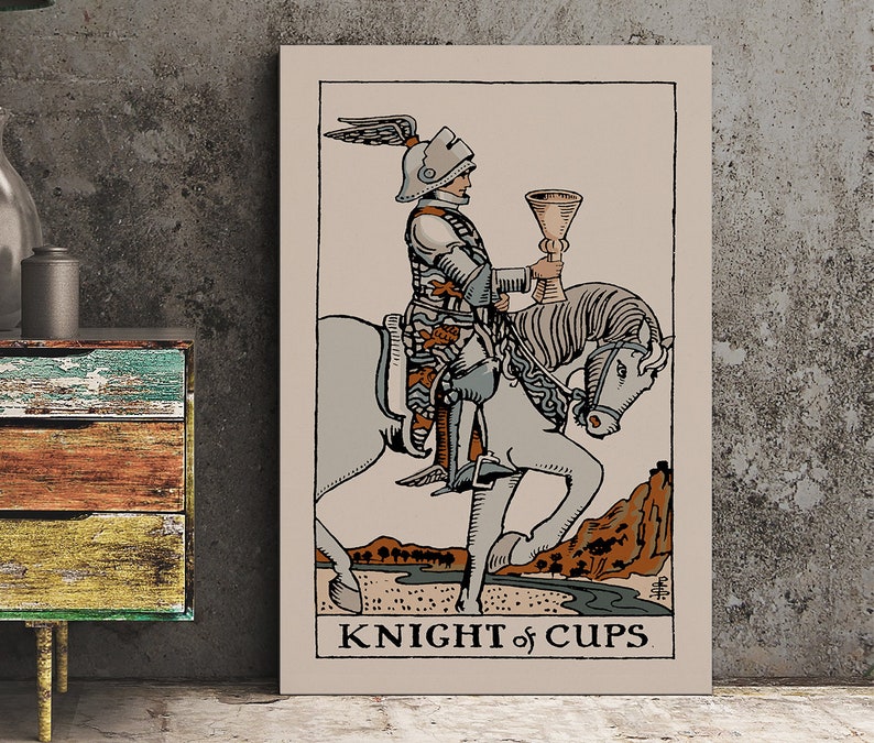 Knight of Cups Tarot Card Print the Knight of Cups Neutral Etsy