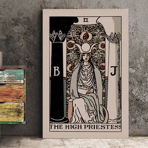 The High Priestess- Tarot Card Print - The High Priestess Card Neutral Vibe Poster Eclectic Tarot, No Frame