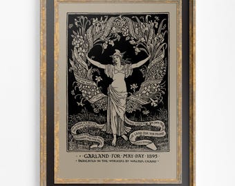 A Garland For May Day 1895 Walter Crane Poster, No Frame