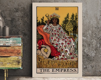 Lámina de la carta del Tarot de La Emperatriz – Póster artístico de una mujer negra