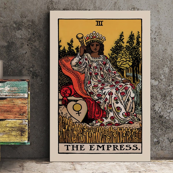 Die Kaiserin - Tarot Kartendruck - Die Kaiserin Schwarze Frau Karte Poster, ohne Rahmen