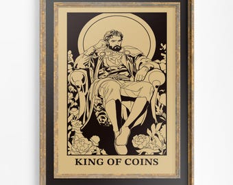 Art Nouveau King of Pentacles Tarot Card Print