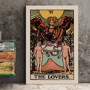 The Lovers - Tarot Kartendruck - The Blue Sky Lovers Card Poster, ohne Rahmen