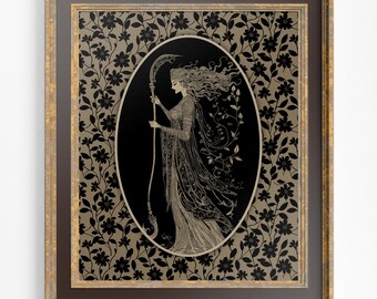 Tyche Greek God Print, Fortuna Roman God Illustration